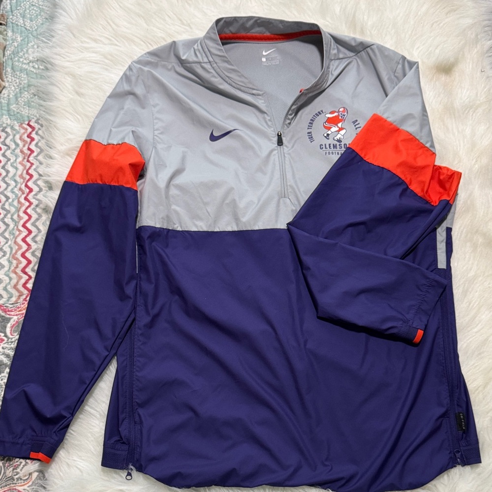 Nike Purple, Gray & Orange Clemson Half-Zip Pullover